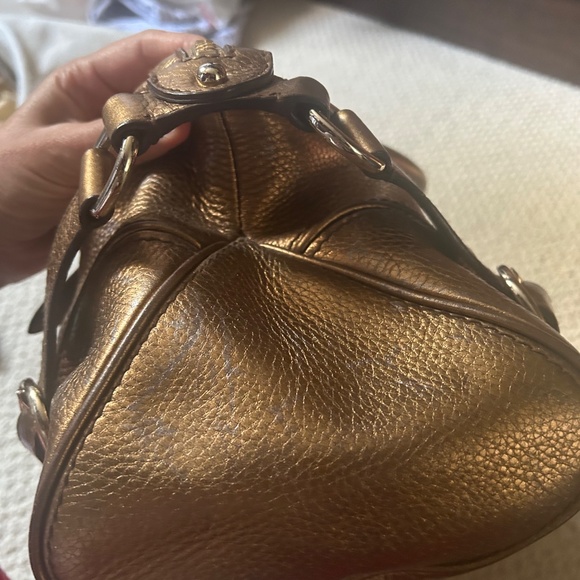 Authentic Burberry Gold Leather Satchel - Picture 3 of 10